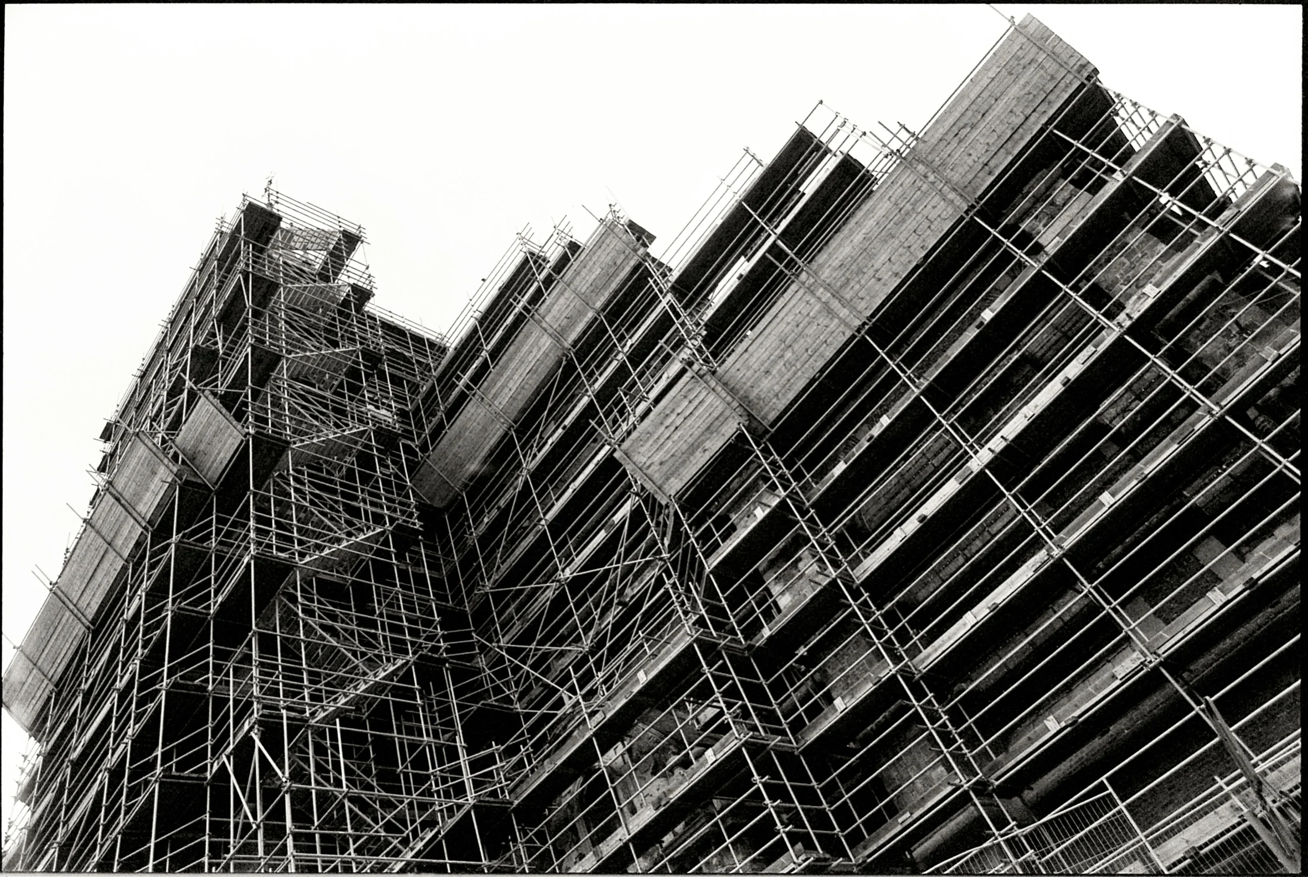 Construction site pictured from below